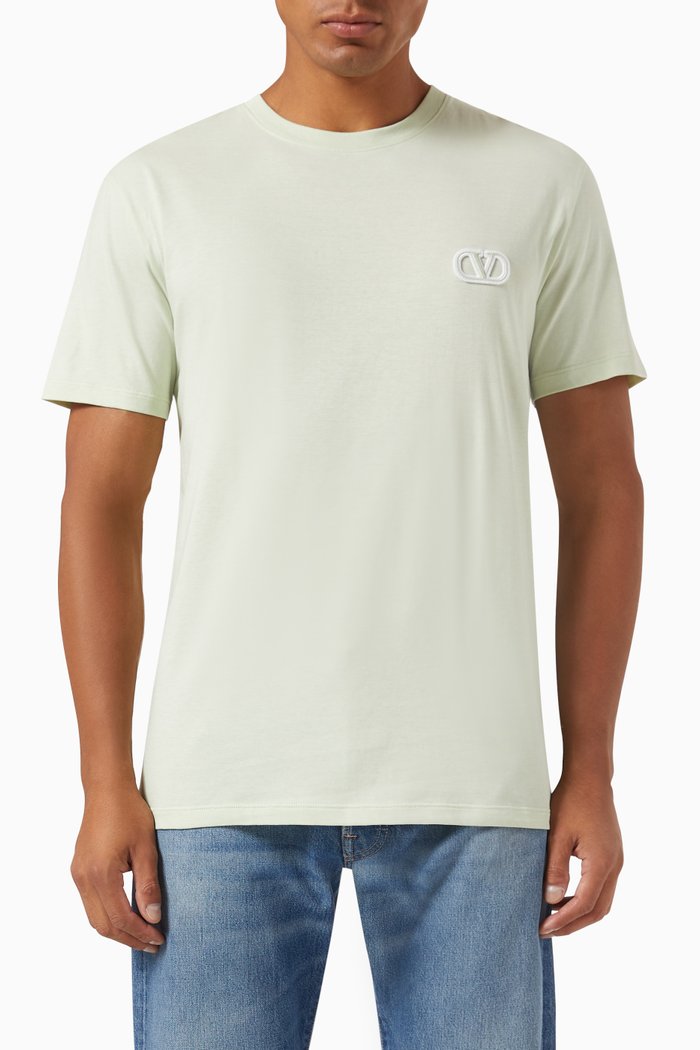 

Valentino Garavani VLogo Signature Patch T-shirt in Cotton, Green