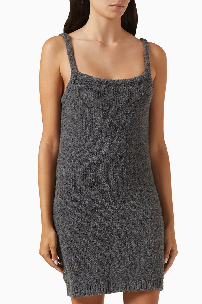 

x GI Bouclé-knit Mini Dress in Cashmere-blend, Grey