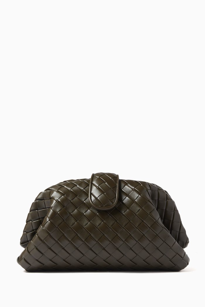 

Teen Lauren 1980 Clutch Bag in Intrecciato Leather, Green