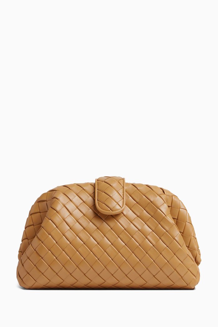 

Teen Lauren 1980 Clutch in Intrecciato Leather, Brown