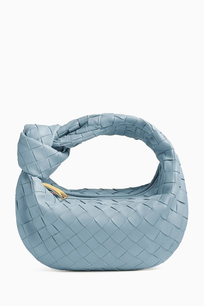

Mini Jodie Top-handle Bag in Intrecciato Leather, Blue