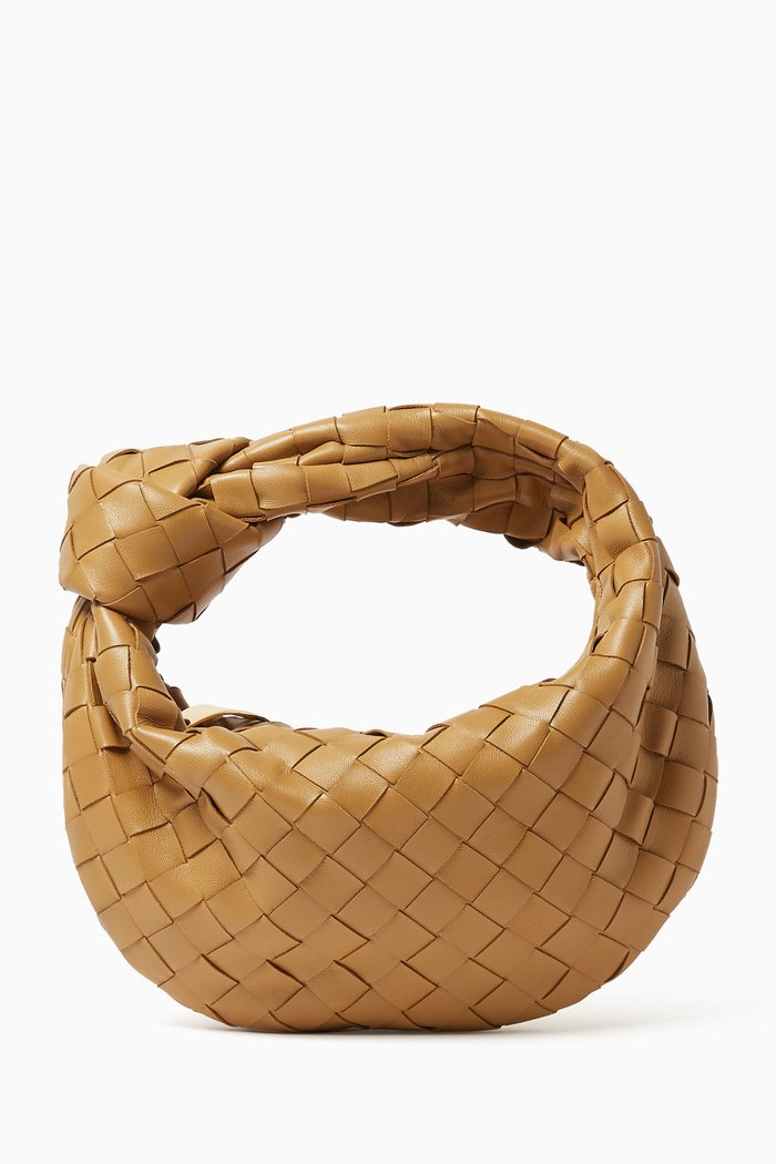 

Mini Jodie Top-handle Bag in Intrecciato Leather, Brown