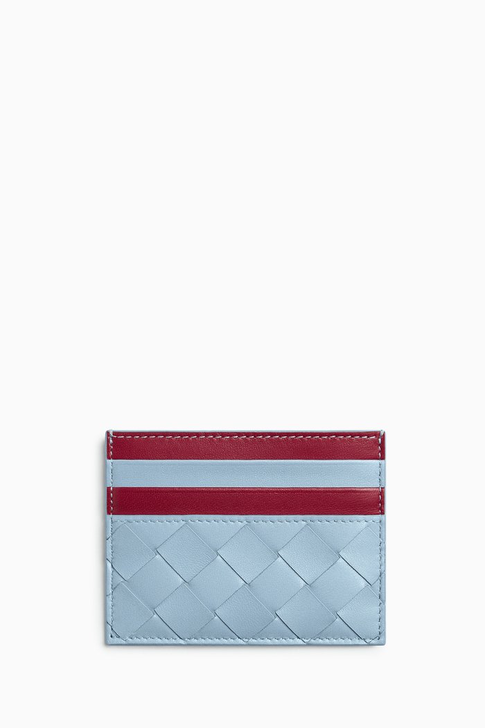

Credit Card Case in Intrecciato Leather, Blue