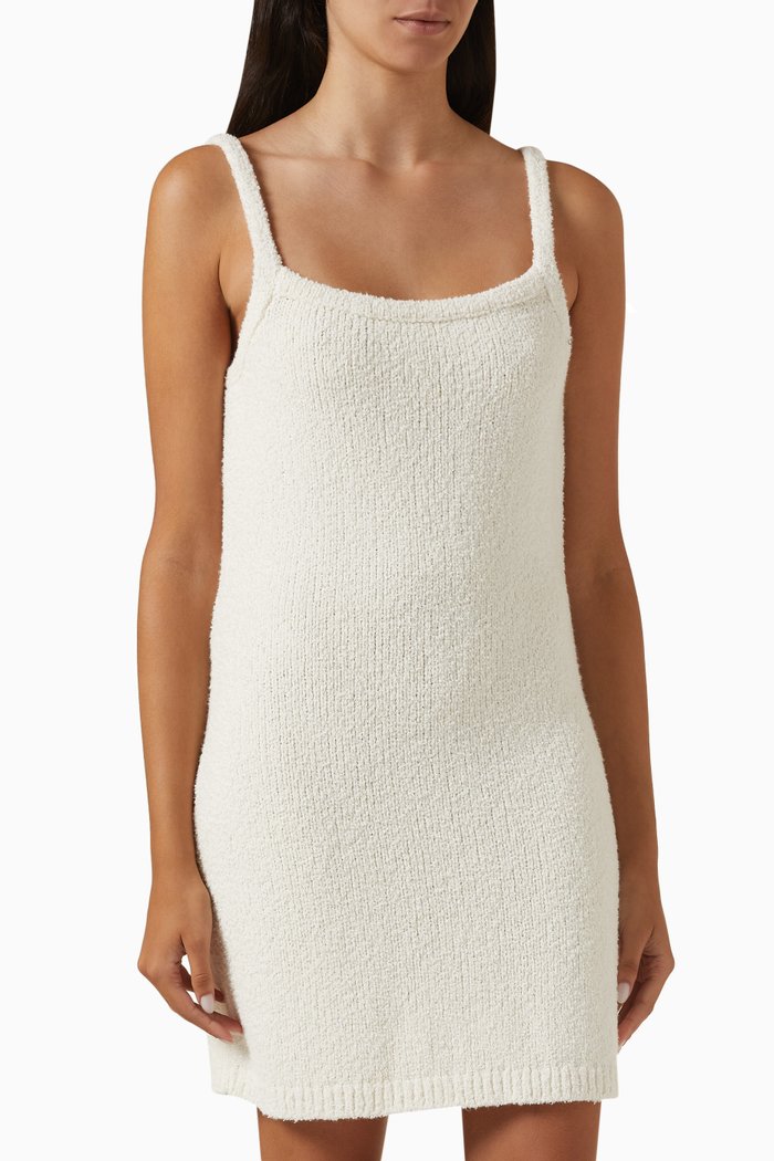 

x GI Bouclé-knit Mini Dress in Cashmere-blend, White