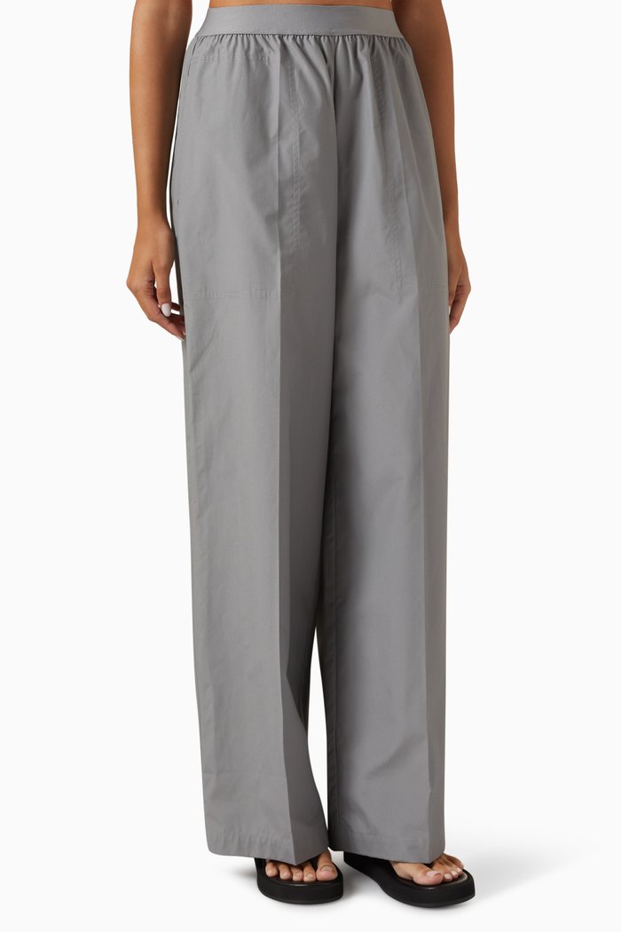 

Wide-leg Pants in Cotton-poplin, Grey
