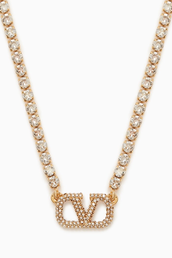 

Valentino Garavani VLOGO Signature Swarovski Necklace, Metallic