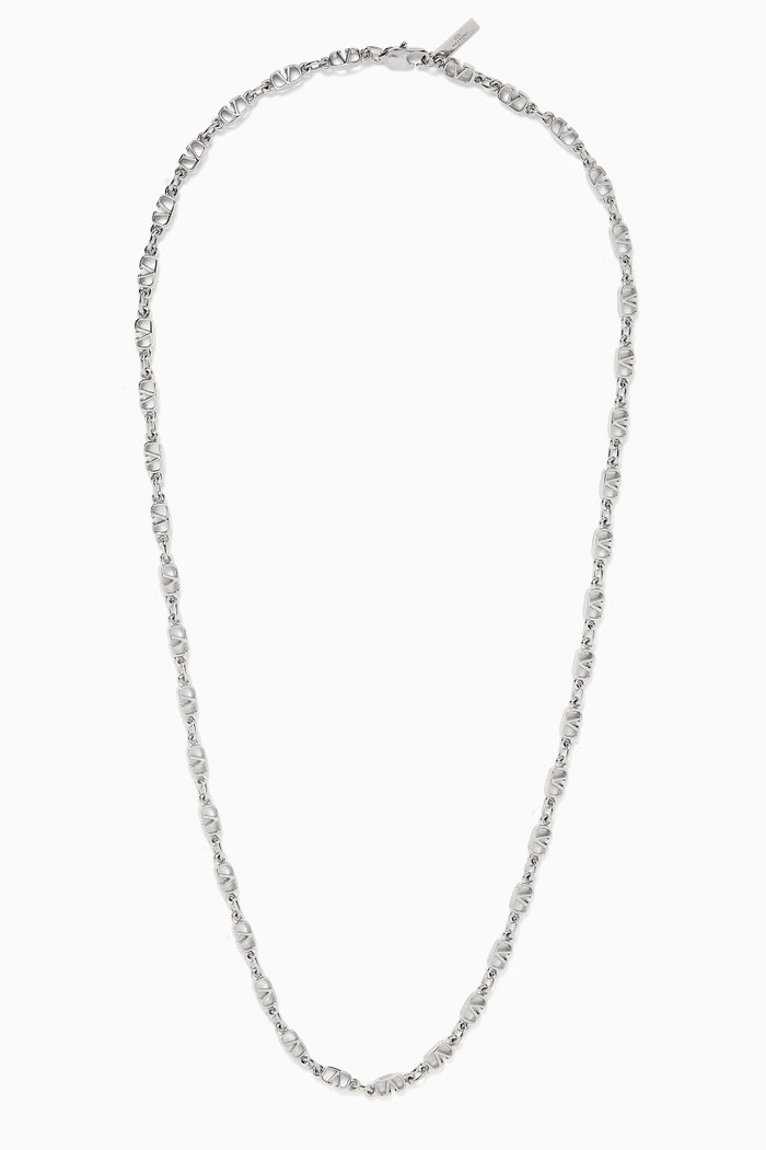 Valentino Garavani VLogo Signature Necklace in Metal, Metallic