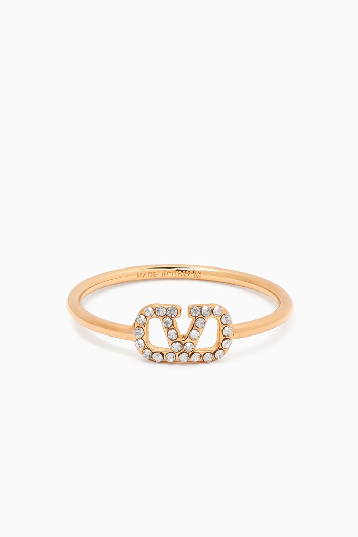 

Valentino Garavani VLOGO Signature Swarovski® Ring in Metal, Metallic