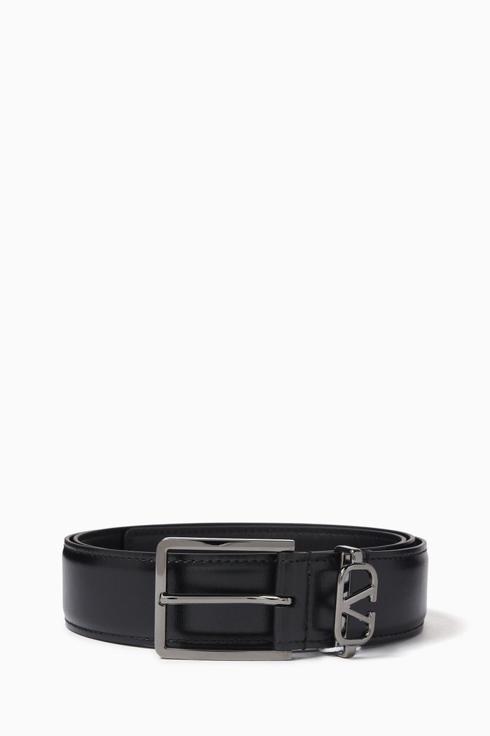 

Valentino Vlogo Signature Belt in Leather, Black