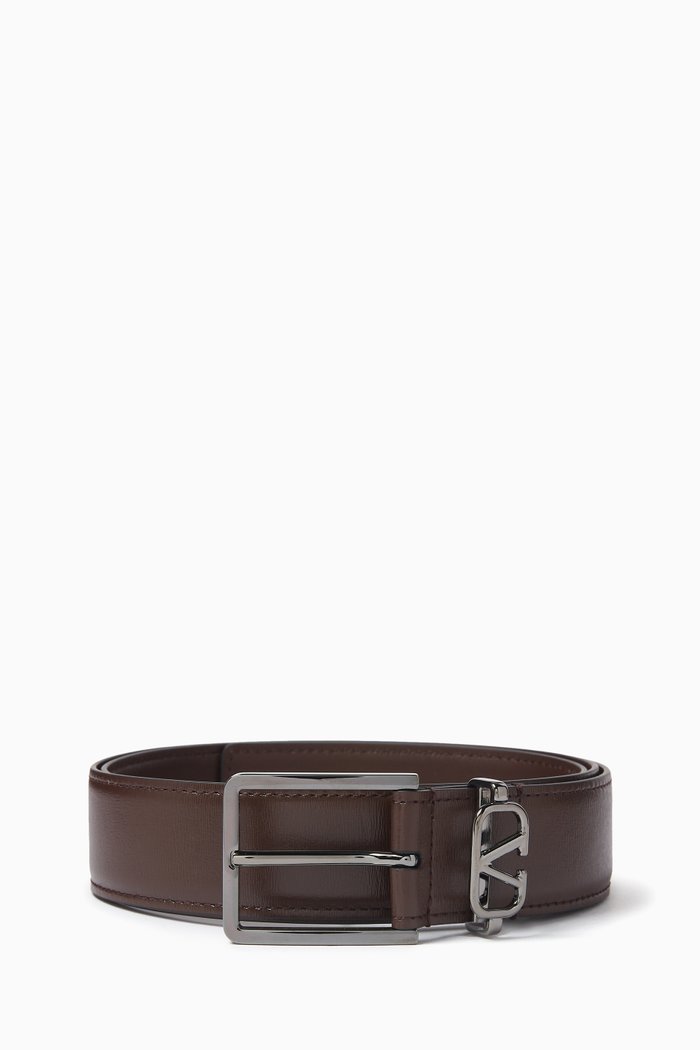 

Valentino Vlogo Signature Belt in Leather, Brown