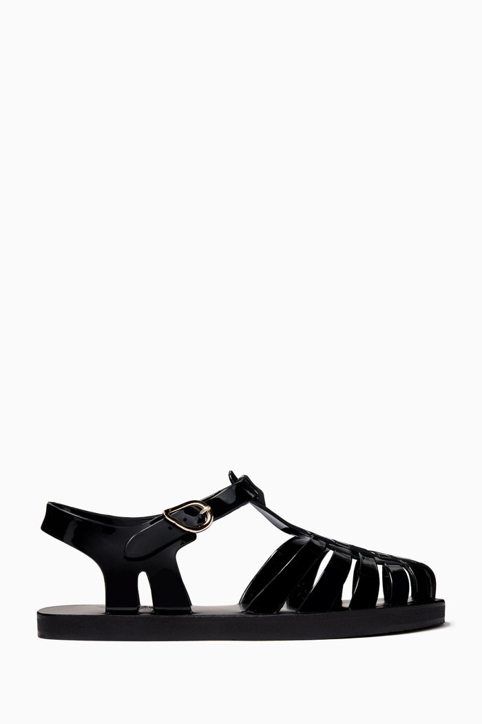 Homeria Jelly Sandals in PVC, Black