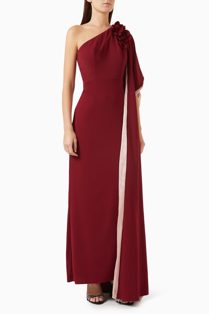 

One-shoulder Maxi Dress, Red