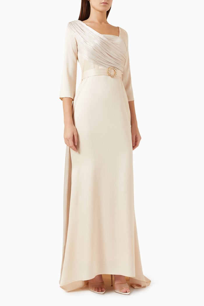 

Draped Maxi Dress, Neutral