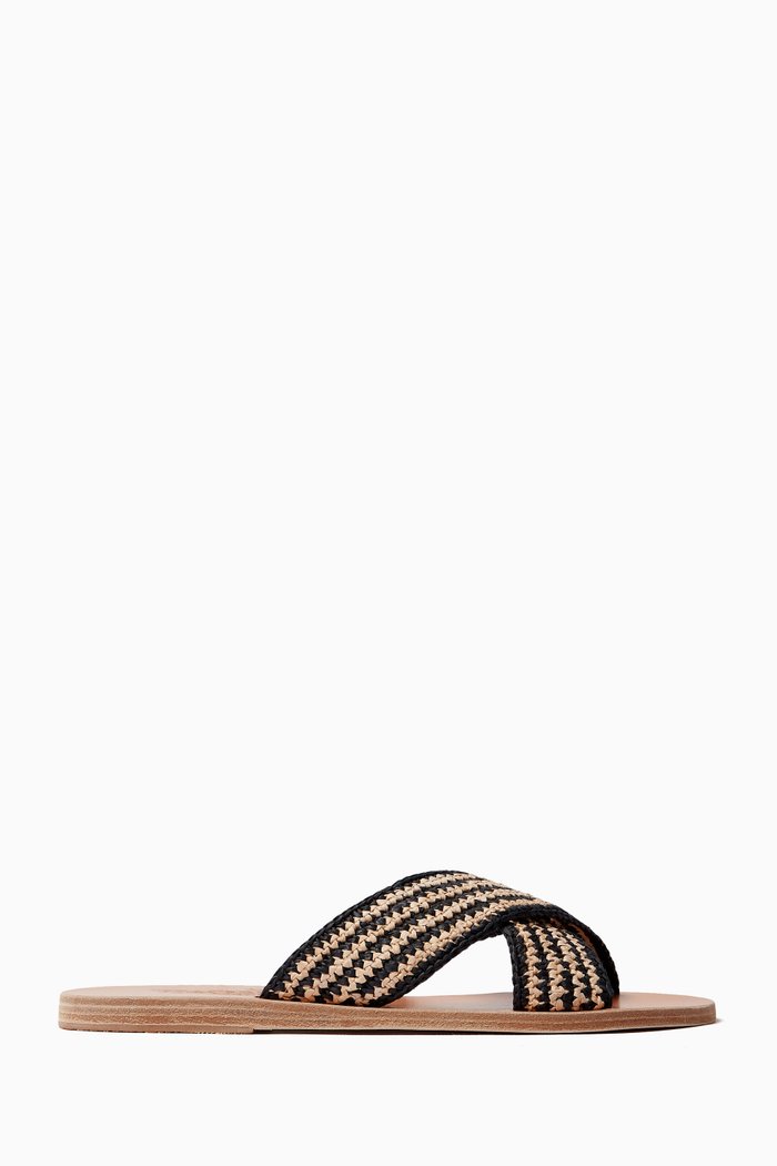 

Thais Sandals in Raffia, Black