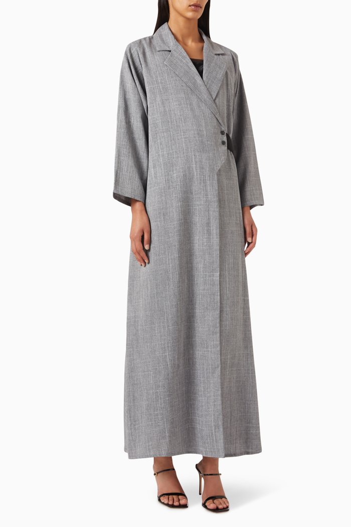 

Trench-style Abaya, Grey