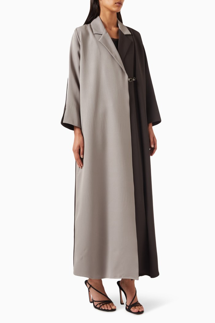 Two-tone Abaya, Grey