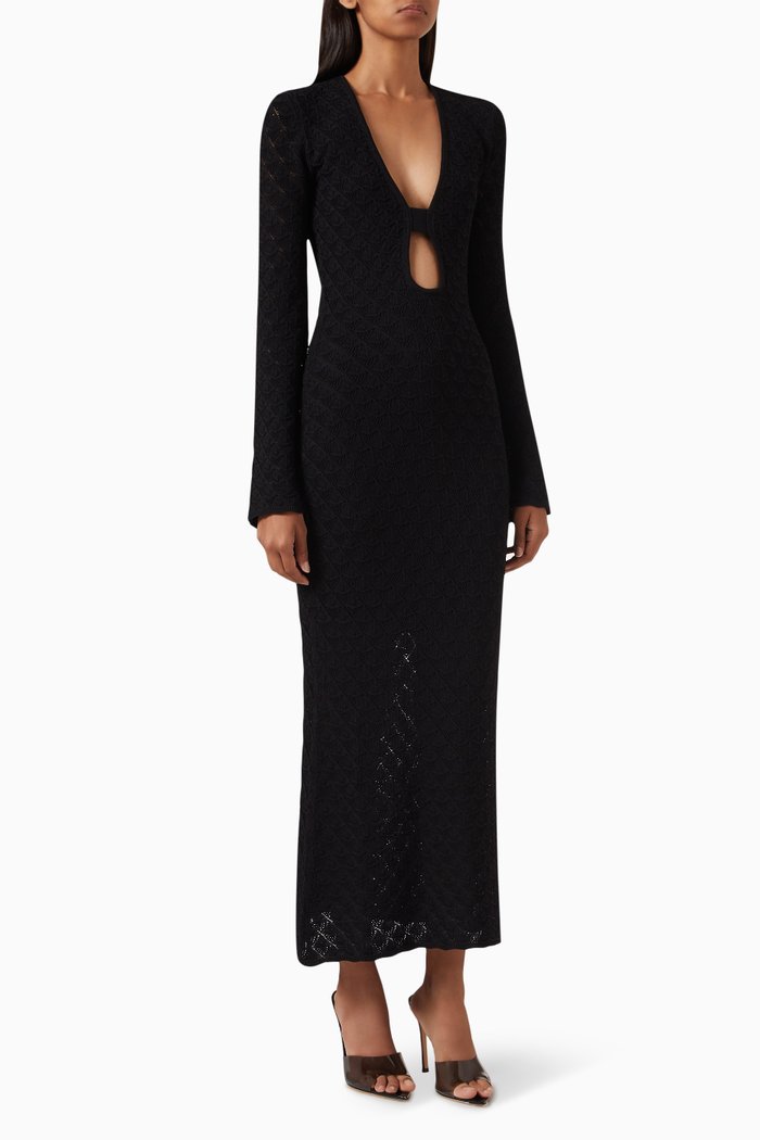 

Winona Midi Dress in Viscose-blend, Black