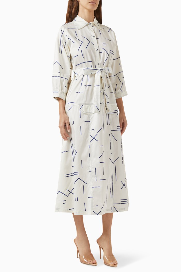 

Bonie Midi Dress in Cotton-satin, Neutral