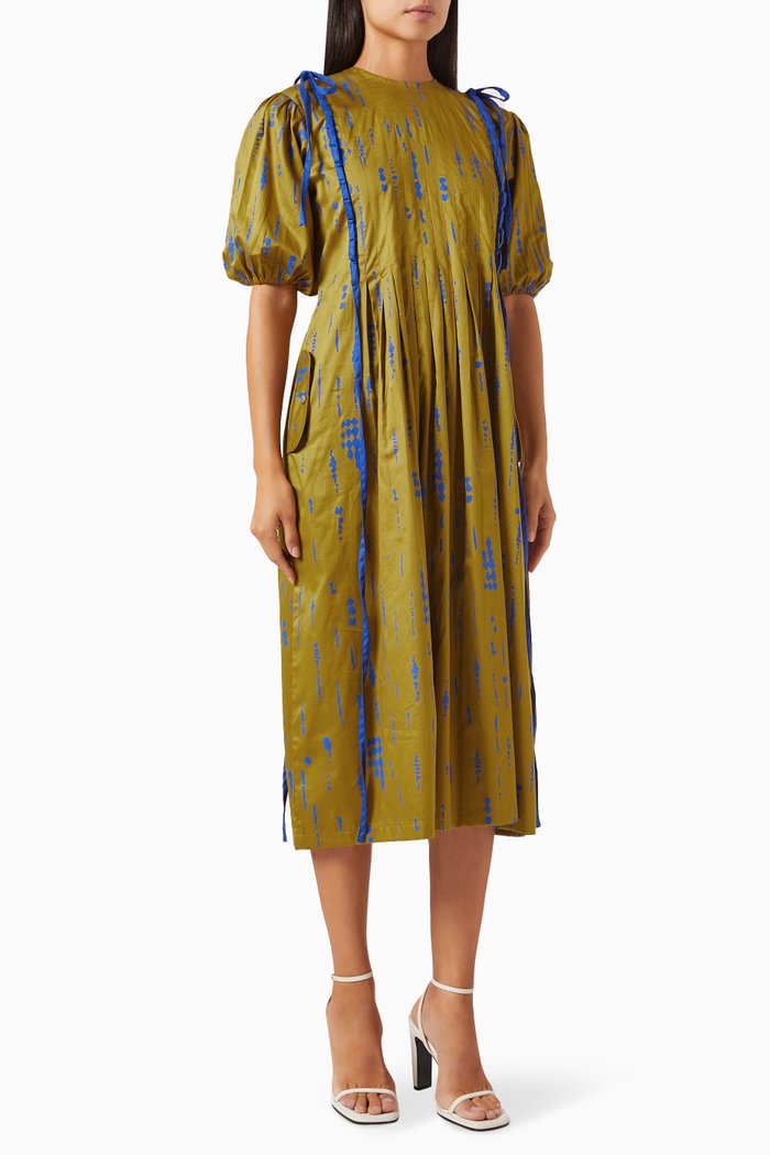 

Sira Midi Dress in Cotton-satin, Gold