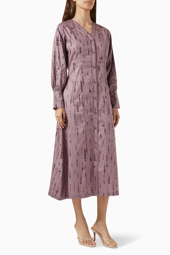 

Innis Midi Dress in Cotton-satin, Purple