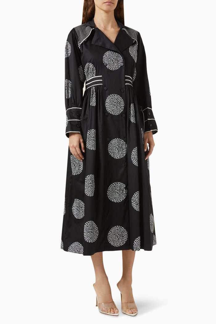 

Blair Midi Dress in Cotton-satin, Black