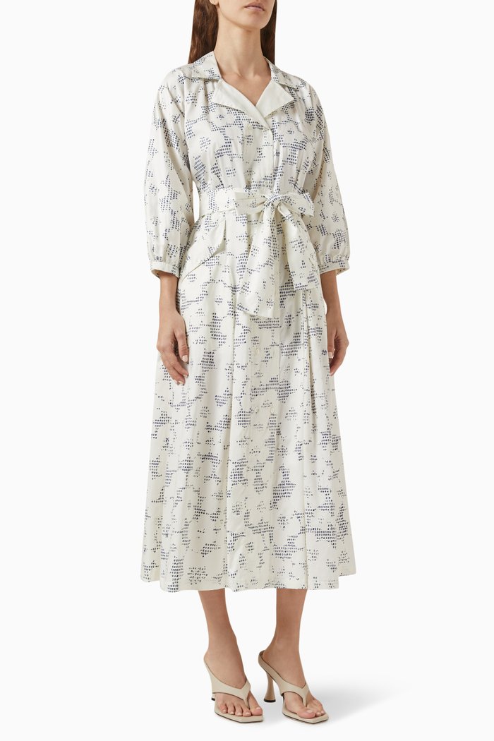 

Mara Midi Dress in Cotton-satin, Neutral