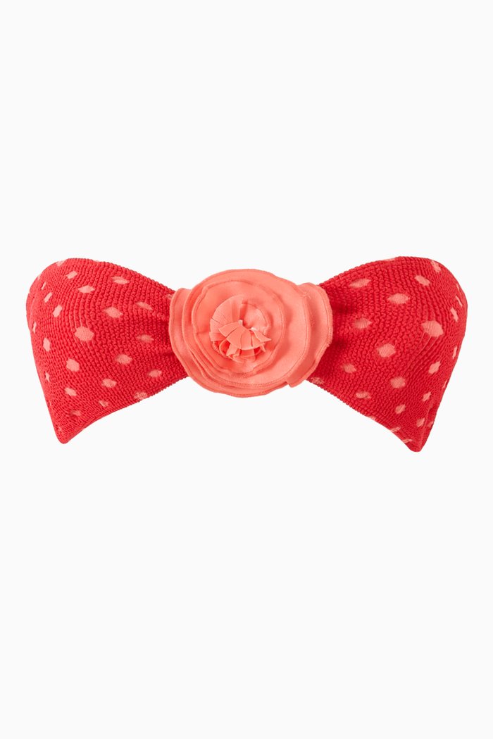 

Maria Polka-dot Bikini Top, Red