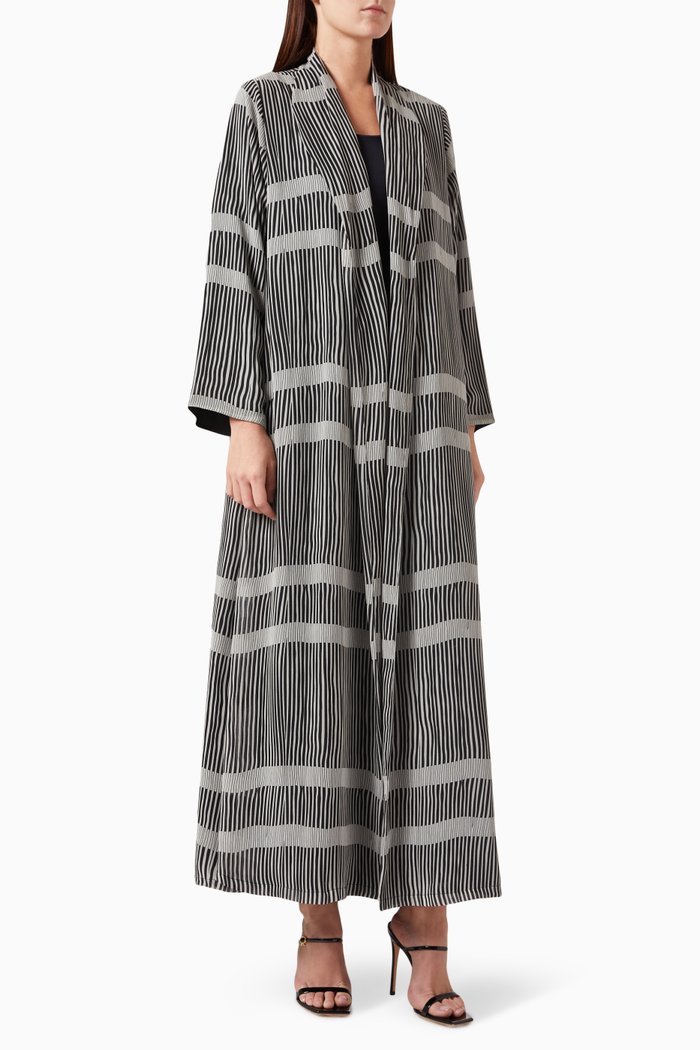 

Zainah-cut Printed Abaya in Chiffon, Multicolour