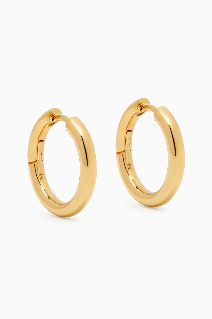 

Medium Classic Tunnel Hoop Earrings in 18kt Recycled Gold Plated Brass