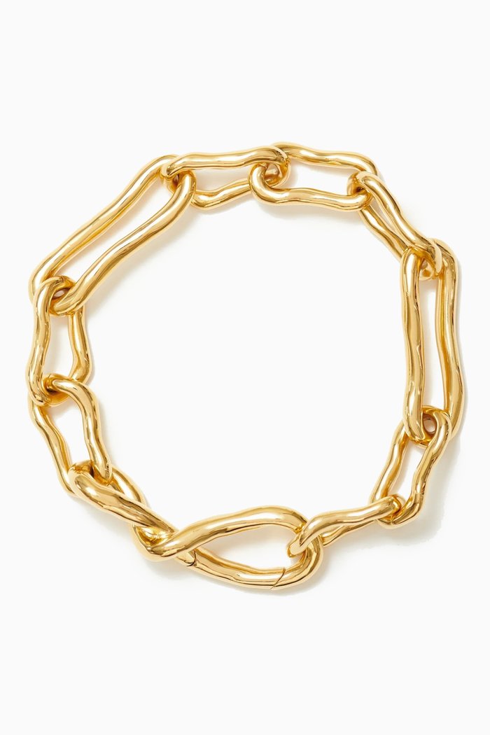 

Molten Twisted Infinity Chain Bracelet in 18kt Recycled Gold Plated Brass