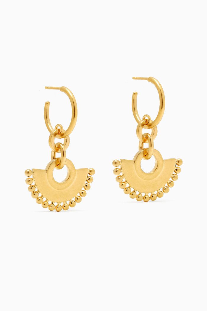 

Zenyu Chandelier Hoop Earrings in 18kt Gold Plated Brass