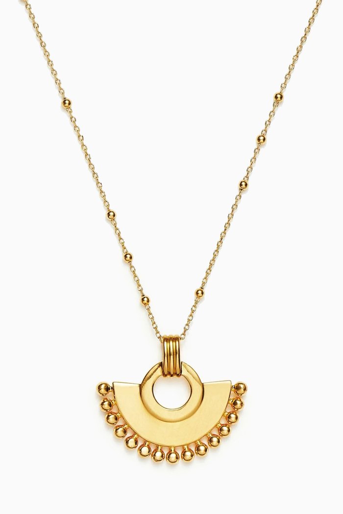 

Zenyu Fan Necklace in 18kt Gold Plated Brass