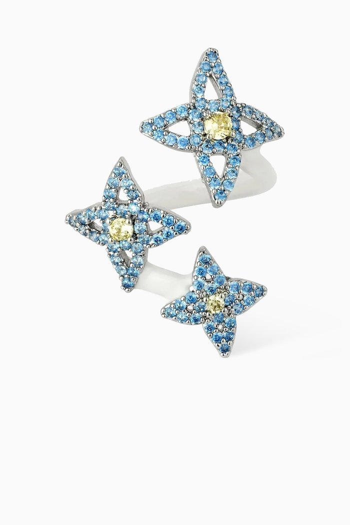 

Starboy Crystal Enamel Ring in Recycled Silver, Blue