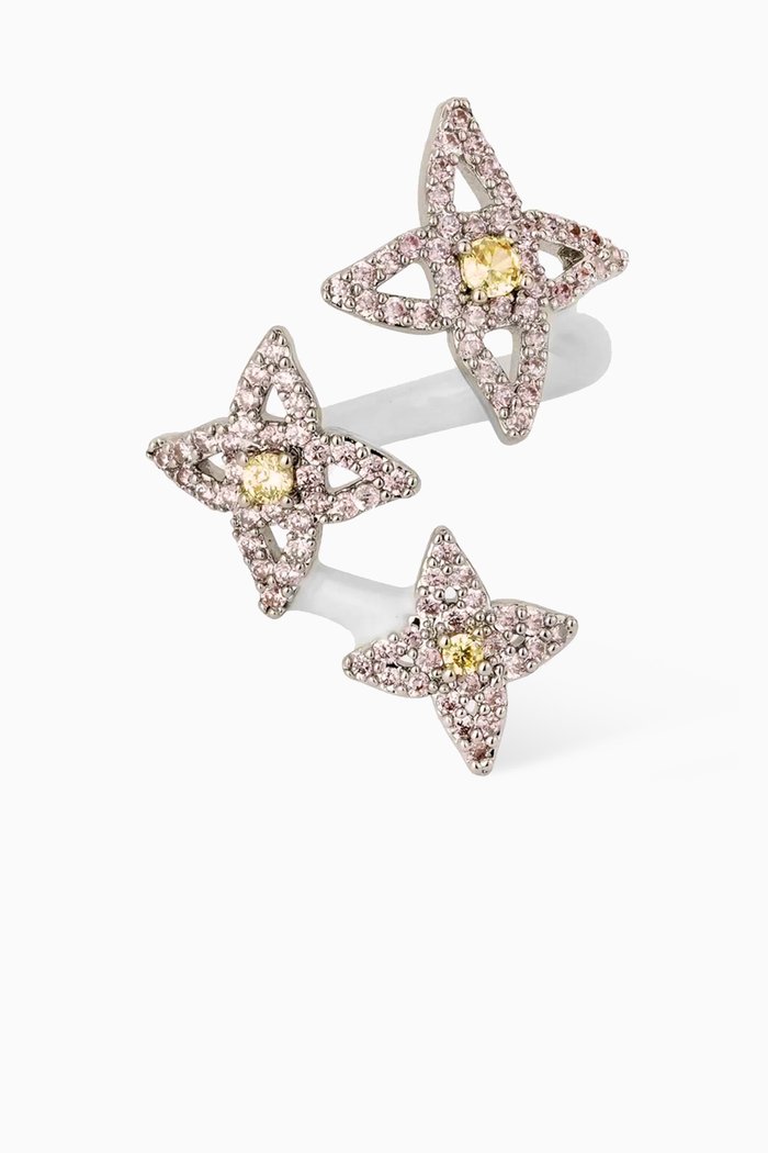 

Starboy Crystal Enamel Ring in Recycled Silver, White