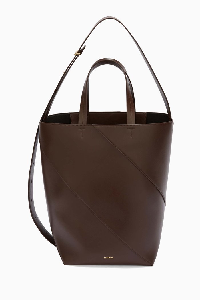 

Medium Vertigo Tote Bag in Leather, Brown