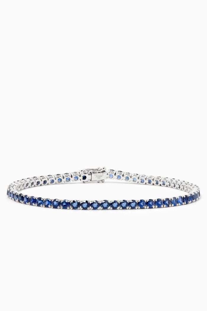 

Sapphire Tennis Bracelet in 18kt White Gold, Blue