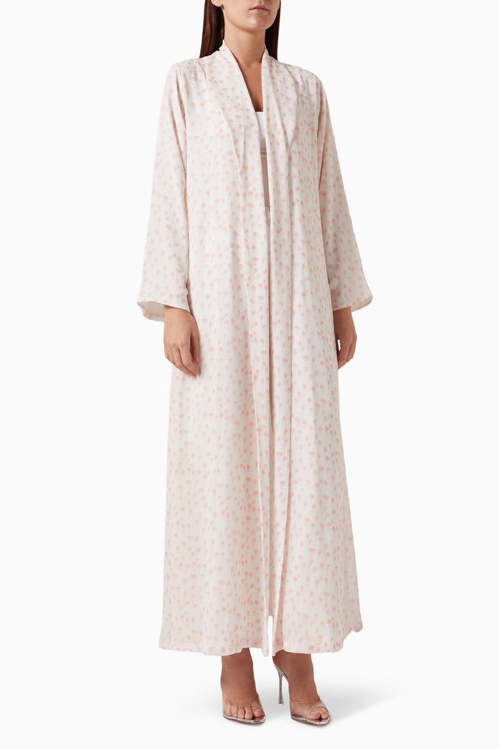 

Zainah Printed Abaya in Chiffon, Multicolour