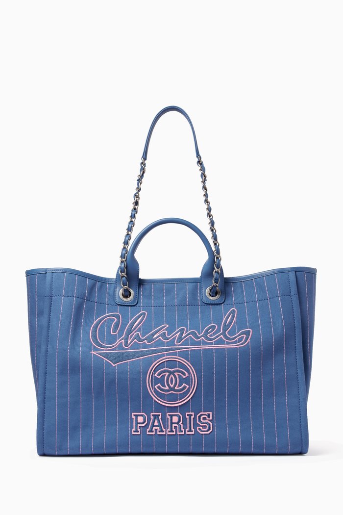 Unused Large Deauville Tote Bag in Canvas, Blue