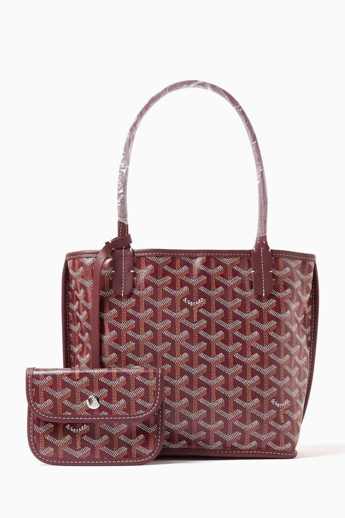 

Unused Mini Anjou Tote Bag in Goyardine Canvas, Red