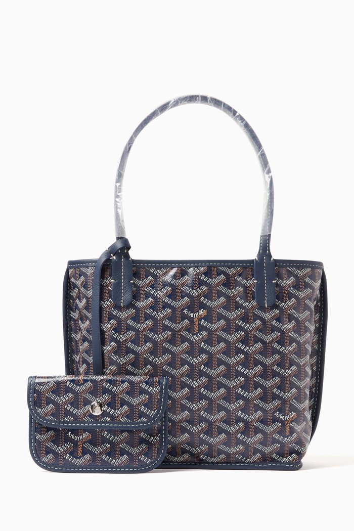 

Unused Mini Anjou Tote Bag in Goyardine Canvas, Blue