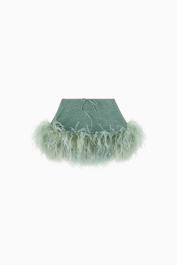

Osemini Lumiere Plumage Skirt in Glitter Polyamide-blend, Blue