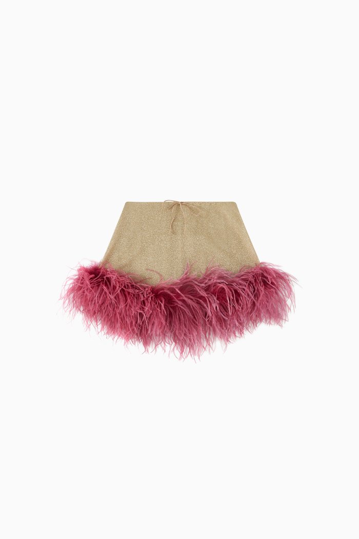 

Osemini Lumiere Plumage Skirt in Glitter Polyamide-blend, Gold