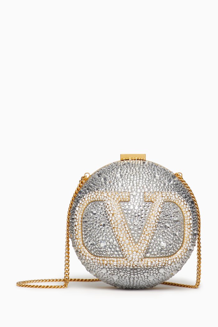 

Valentino Garavani VLOGO Signature Minaudière Clutch Bag, Gold