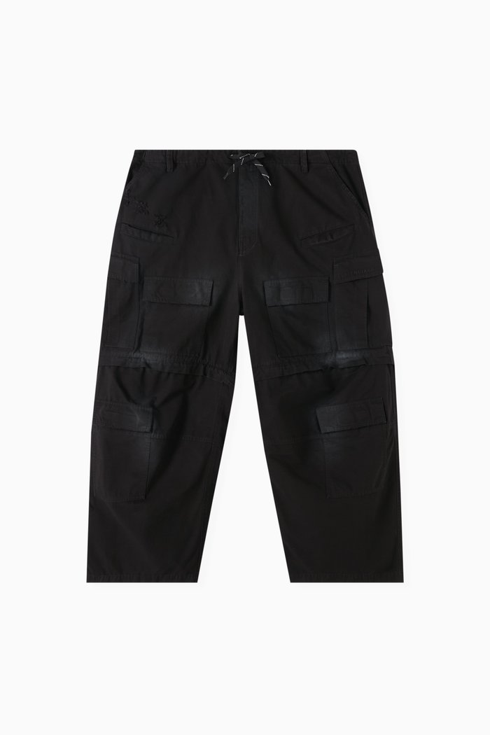 

Unisex Large-fit Cargo Pants in Cotton Ripstop, Black