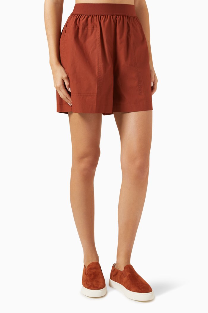 Relaxed Shorts in Cotton, Red