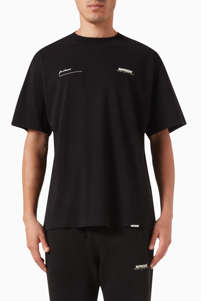 

Patron of the Club Oversized T-shirt in Cotton, Black