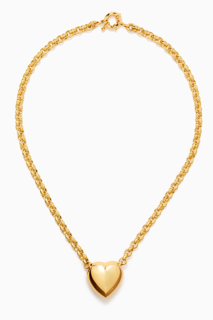 

Heart Pendant Necklace in 14kt Gold-plated Brass