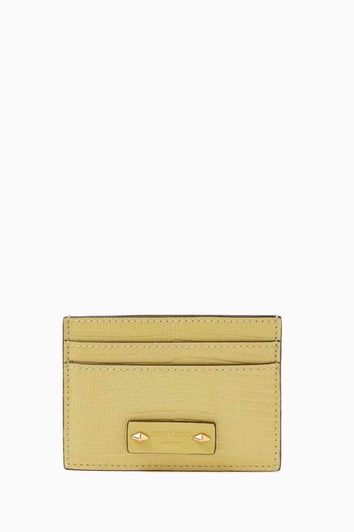 

Umika Card Holder in Textured Leather, Yellow