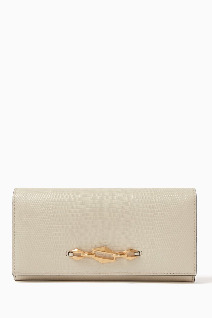 

Martina Fold-over Wallet in Textured Leather, White