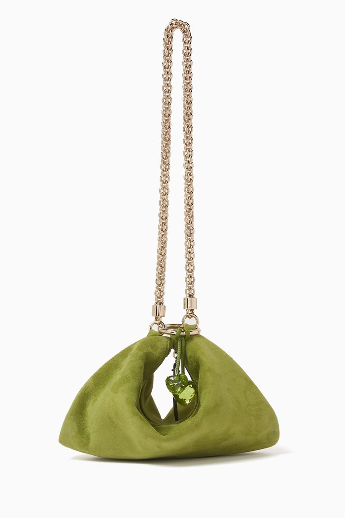 

Mini Callie Clutch Bag in Suede, Green